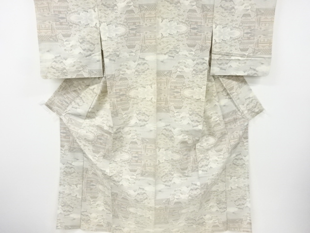 JAPANESE KIMONO / ANTIQUE KIMONO / TSUMUGI / WOVEN CASTLE & PINE